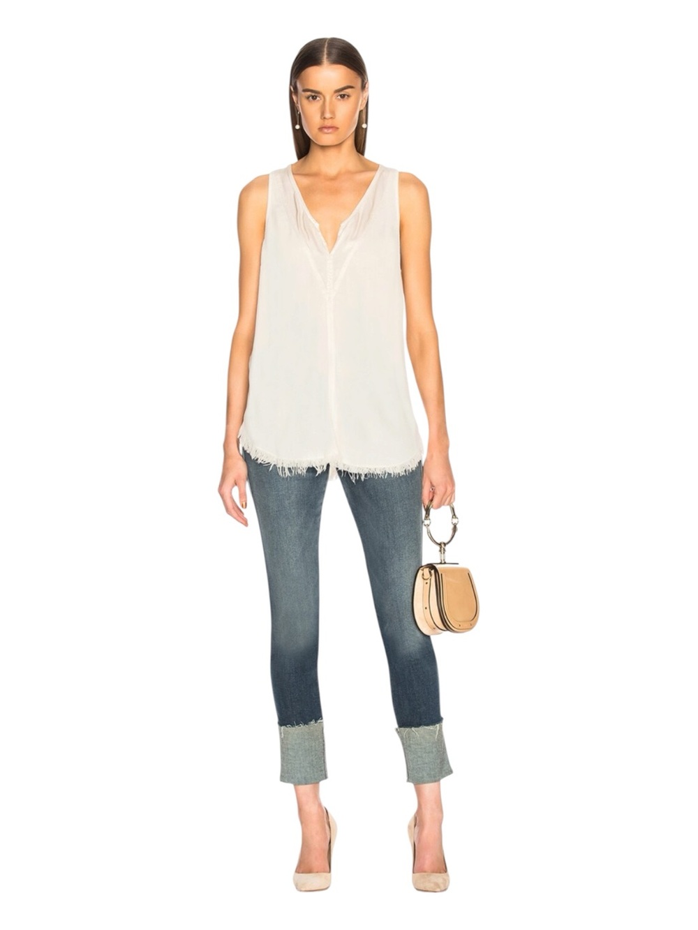 MOTHER The Pony Boy Ankle Fray Jeans in Bake Sale Brawl Size 26
